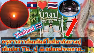 ครูสาวลาวตื่นเต้นดีใจที่ได้เห็นปลา Tin.. ปู 🦀 ทะเลที่แปลกประหลาดไม่เคยเห็นมาก่อน... 🇱🇦❤️🇹🇭