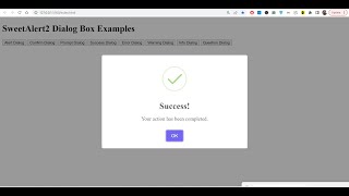 Javascript SweetAlert2 Example to Show Popup Alert Messages in Browser Full Example For Beginners
