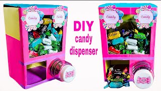 How to make Candy Dispenser from waste cardboard box | diy candy vending machine | cardboard crafts