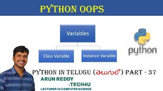 PYTHON IN TELUGU PART - 37 | PYTHONS OOPS VARIBLES | CLASS VARIBLE | INSTANCE VARIABLE |