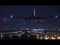 伊丹空港（大阪空港）に着陸する飛行機の夜景動画