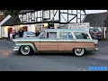 classic fords leaving a car meet june 2014