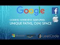 Coding Interview Tutorial 48: Unique Paths (O(N) Space) [LeetCode]