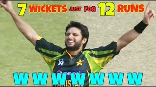SHAHID AFRIDI 7 WICKETS FOR 12 RUNS AGAINTS WEST INDIES