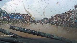 Banepa Pul Bazar during rainy season, Nepal