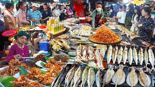 Amazing Cambodian food market scenes, massive food tour at various food markets in Cambodia