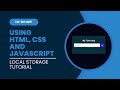 How to Build a To-Do List App Using HTML, CSS, and JS: CRUD Operations & Local Storage