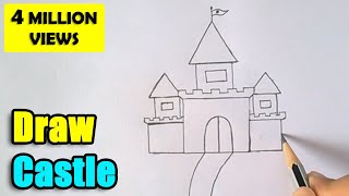 How to Draw a Castle | Easy Castle Drawing | Let's Learn How to Draw a Castle