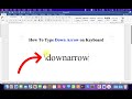 how to type down arrow on keyboard