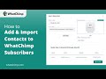 How to Import Bulk Contacts In WhatChimp using CSV File? | WhatChimp Basics