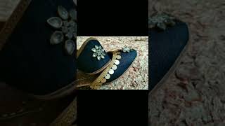 RSK Ethnic Wear | Denim jutti with  Kundan Work | Handmade Jutti |