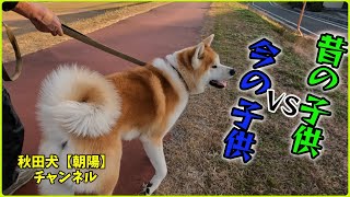 秋田犬【朝陽】チャンネル【今の子供 VS 昔の子供お父さん熱く語る。】