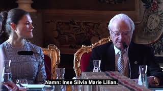 Kung Carl Gustav XVI säger fel namn på Prinsessa Ines