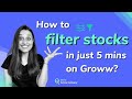 How to pick stocks in 5 minutes on Groww app? | Get to know Groww