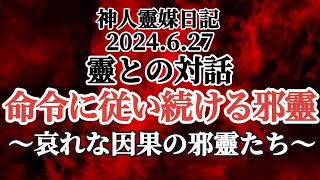 【神人靈媒日記 2024.6.27】   靈との対話/命令に従い続ける邪靈〜哀れな因果の邪靈たち〜