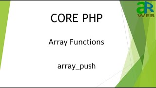 #22 - array_push in PHP || PHP Array Functions