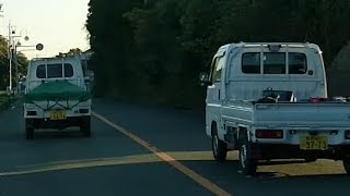 【危険運転】激遅軽トラと危険な追い越しをする軽トラ