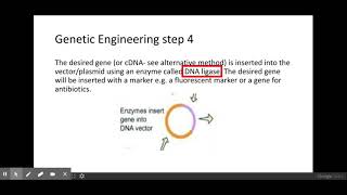 6.1.3 Manipulating genomes f) Genetic Engineering