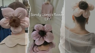 How To Make a Flower Power Sandy Liang Scrunchies | DIY 🌸 Hair Accessories tutorial✂️/ scrunchies