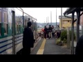 2012 3 11 久留里線 横田駅でのタブレット交換の様子