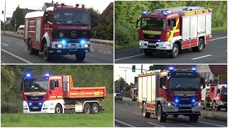 [Brand in Bettwarenfabrik] Zahlreiche Einsatzfahrten zu Großbrand in Herford - Feuerwehr \u0026 RD