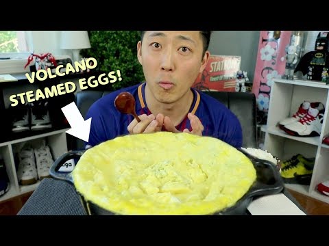 VOLCANO GYERAN JJIM (KOREAN STEAMED EGG) 🥚 🥚 MUKBANG VOLCANO GYERAN JJIM (KOREAN STEAMED EGG) 🥚 🥚 MUKBANG