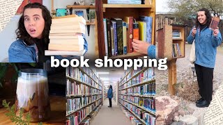 book shopping vlog \u0026 haul 📚🛍 *little library, thrifting, getting a library card!*