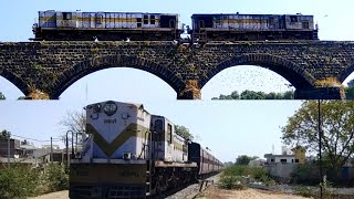 Twin Meter gauge locomotive crossing Shetrunji river At Dhari \u0026 Veraval - Amreli meter gauge train