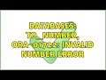 Databases: to_number, ORA-01722: invalid number error