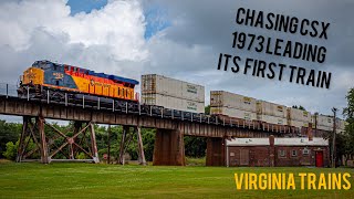 Virginia Trains - Chasing CSX 1973 leading its first train