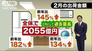 白物家電の売れ行き絶好調　増税前\