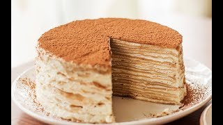 ASMR提拉米苏千层蛋糕how to make tiramisu mille feuille crepe recipe