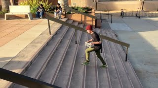 LASER FLIP DOWN HUGE 10 STAIR IN 10 TRIES?!