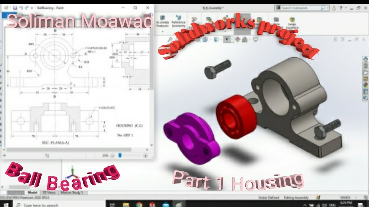 Ball Bearing , Part 1 Housing , Solidworks Project - YouTube