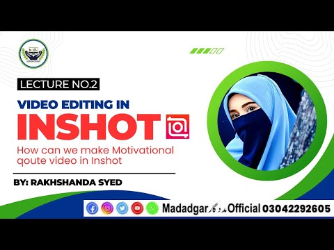 inshot course|inshot video editing|maddagar official Free course|video editing inshot lecture no 2|