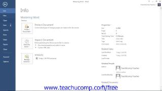 Word 2010 Tutorial The File Tab and Backstage View-2013-2010 Microsoft Training Lesson 1.6