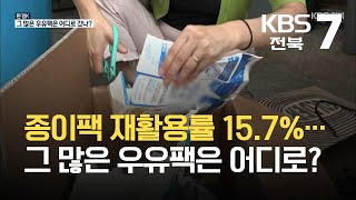 [환경K] 종이팩 재활용률 15.7%…그 많은 우유팩은 어디로 갔나 / KBS 2021.09.14.