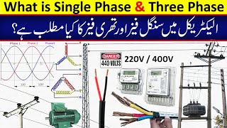 Single phase and Three phase complete explanation in Urdu | Electric Transmissio