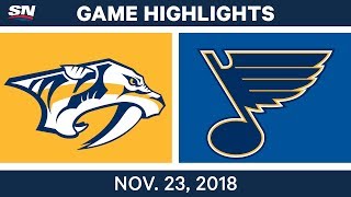 NHL Highlights | Predators vs. Blues – Nov. 23, 2018