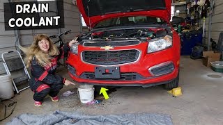 CHEVROLET CRUZE DRAIN COOLANT.  FLUSH RADIATOR COOLANT