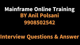 Mainframe COBOL - DB2 Interview Questions & Answer -V1 | English | Anil Polsani | 9908502542