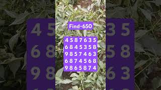 Observation Visual Test: 5 Seconds ForYou To Spot 650. Try Your Skills! #search #puzzle #shorts