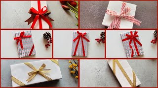 7 Easy Ways to Wrap a Ribbon on a Christmas Gift Box | Wrapping Christmas Presents with Ribbon