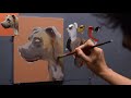 just painting dog portrait