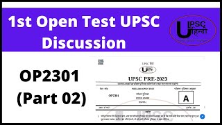 1st Open Test (UPSC) Discussion OP2301 (Part 02)#upschindi4cs #upsc