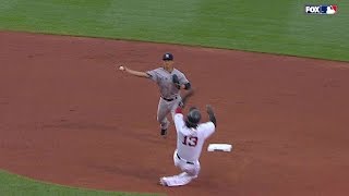 NYY@BOS: Refsnyder turns slick double play in debut