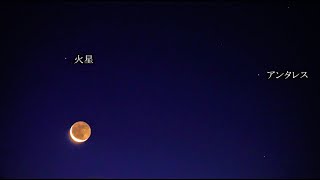 2022年元旦　月と火星の接近と初日の出（SONYα7SⅢリアルタイム動画）