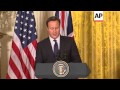 Obama and Cameron meet at White House and hold joint news conference