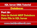 SQL Server DBA Tutorial 38-How to Shrink MDF Database Data File in SQL Server