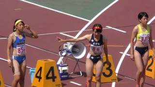 20160730 岡山インターハイ 女子100m 準決勝2組